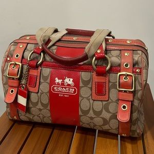 Coach Heritage Stripe XL Zip Satchel K0769-11353